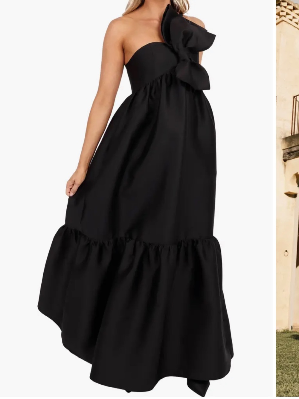 Petal and Pup Betina Bow One Shoulder Gown - Picture 1 of 11
